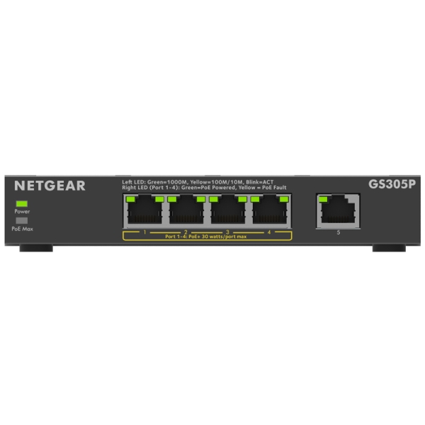 スイッチングハブ 5ポート 1G PoE+ (63W)GS305P-300JPS GS305P-200JPS】PoE+対応（63W）ギガビット5ポート アンマネージ