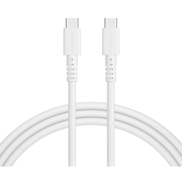 MOTTERU しなやかで絡まない 240W対応 USB-C to USB-C シリコンケーブル 急速充電 データ転送 2.0m カラバリ全3色 2年保証 エアリーホワイト MOT-SCB240CCG200-WH