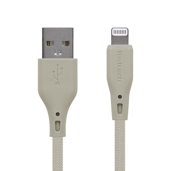 Lightningケーブル/USB Type-A to Lightning/MFi認証/シリコンケーブル/2.4A出力/断線に強い/1.5m/150cm/ミストグレー OWL-CBSRLA15-MGY