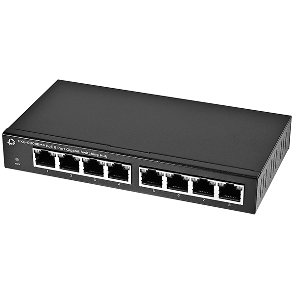 PoE対応 8ポート ギガビットスイッチングハブ 8ポートPoE給電対応 10/100/1000Mbps FXG-0008EMP