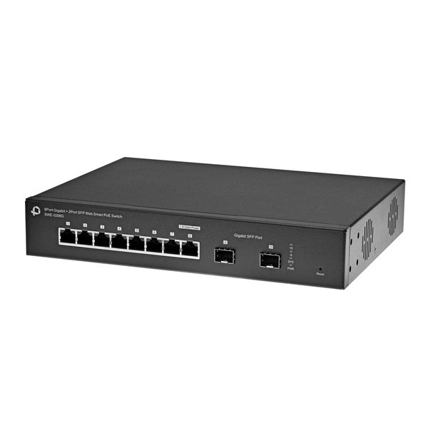 ギガビット対応 8ポート+2SFPポート WEBスマート PoEスイッチ SWE-0208G
