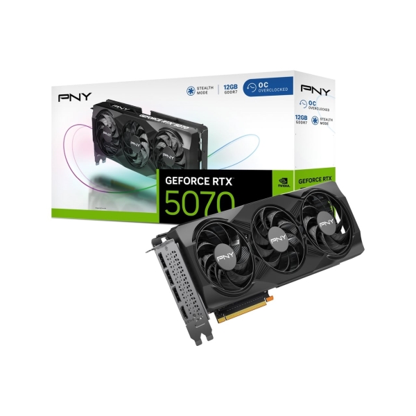 OtBbN{[h PNY GeFORCE RTX 5070 12GB Overclocked TripleFan VCG507012TFXPB1-O