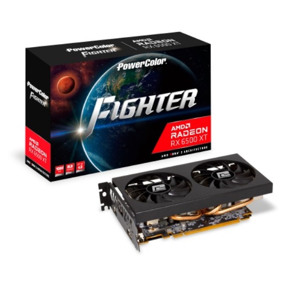 Fighter AMD Radeon RX 6500 XT 8GB GDDR6 OtBbNJ[h/fAt@/2Xbg݌v AXRX 6500XT 8GBD6-DH/OC