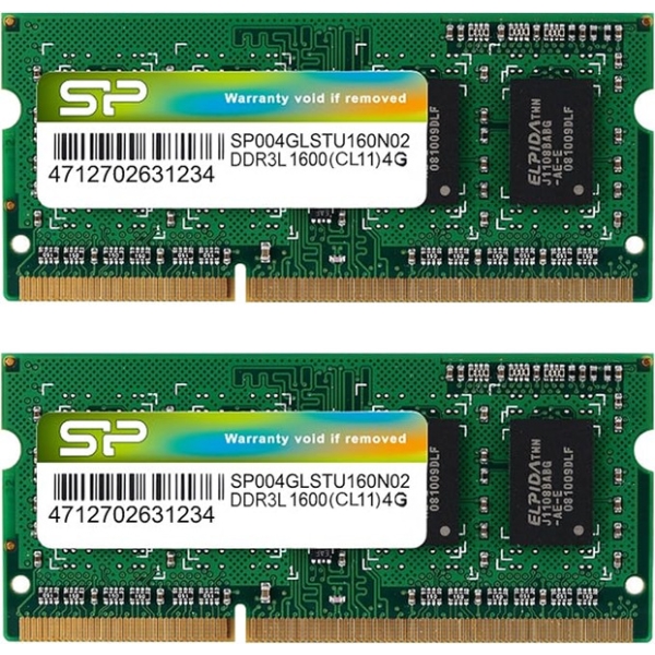 y1.35VdzW[ 204Pin SO-DIMM DDR3L-1600(PC3L-12800) 4GB×2g uX^[pbN SP008GLSTU160N22