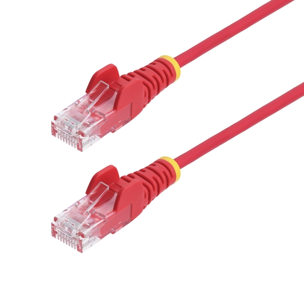 StarTech.com CAT6 LANケーブル/スリム/5m/レッド/PoE/スナッグレス