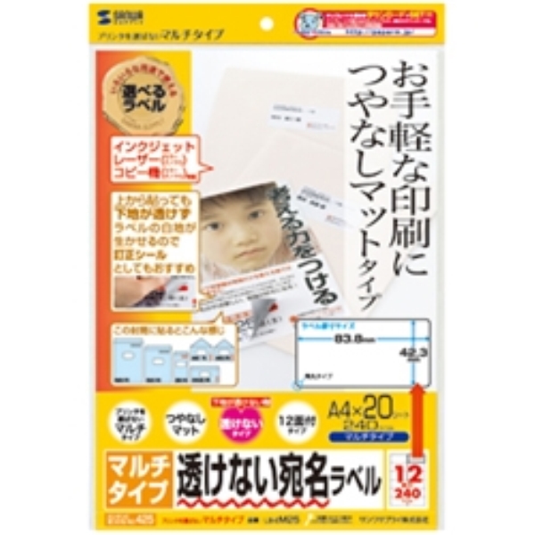下地が透けないマルチラベル(12面) LB-EM25