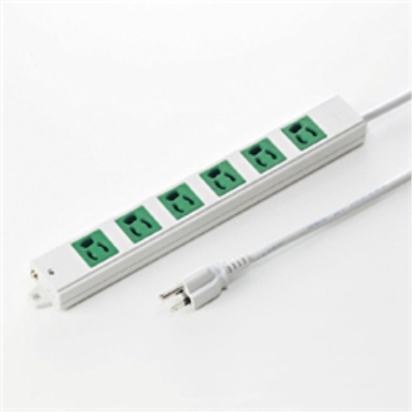 工事物件タップ 緑(3P・6個口) TAP-K6-3G