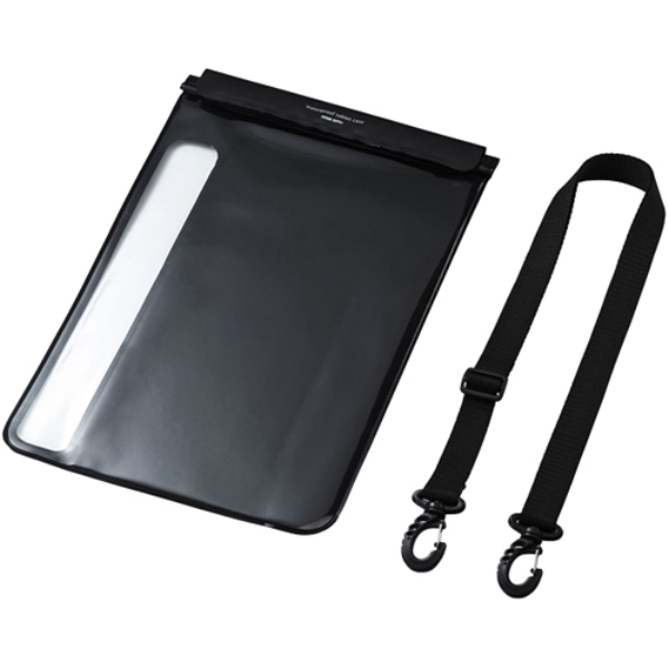 タブレット防水防塵ケース(スタンド・ショルダーベルト付き・12.9インチ・ブラック) PDA-TABWPST12