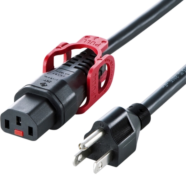 抜け防止ロック式電源コード ロックプラス(1m) APW15-515C13LP-10