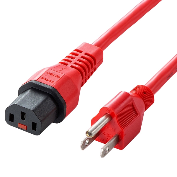 抜け防止ロック電源コード(レッド・1m) APW12-515C13LK01R