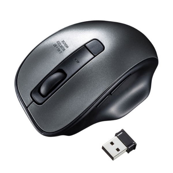 ワイヤレスブルーLEDコンボマウス(ガンメタ) MA-WBTBL135GM