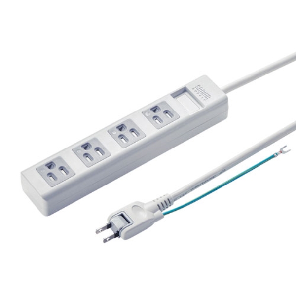 3P・4個口オートシャッター付き電源タップ(マグネット付き・2.5m) TAP-SH3425MG