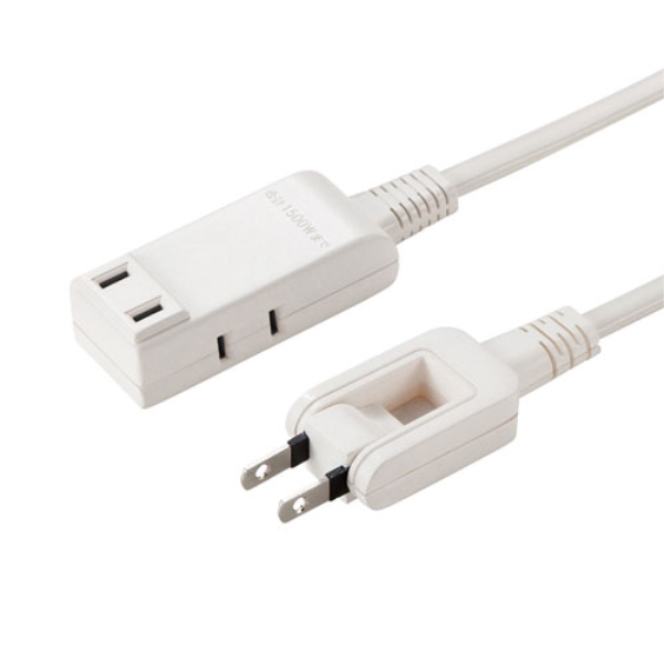 マイクロ電源タップ(収納式スイングプラグ・3個口・0.5m・ホワイト) TAP-M705W