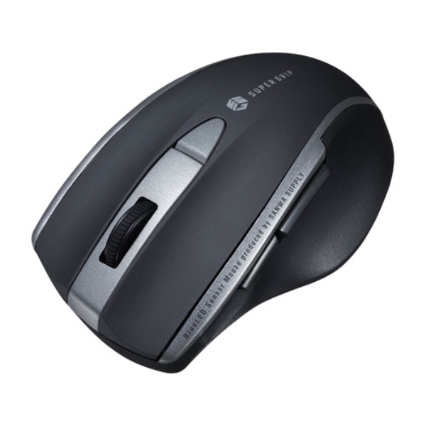 静音BluetoothブルーLEDマウス(5ボタン・ブラック) MA-BTBL167BK