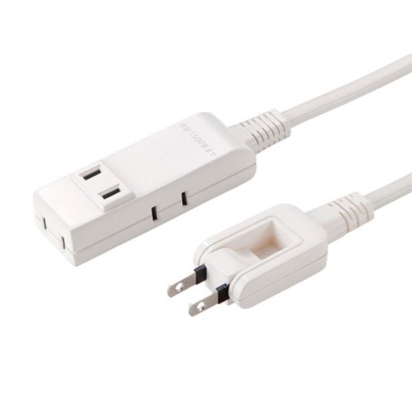 マイクロ電源タップ(収納式スイングプラグ・4個口・0.5m・ホワイト) TAP-M805W
