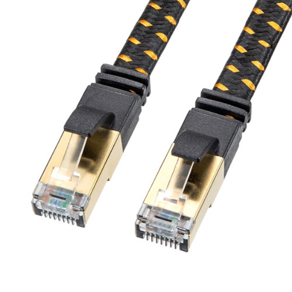 カテゴリ8メッシュフラットLANケーブル(ブラック・3m) KB-T8MEFL-03BK