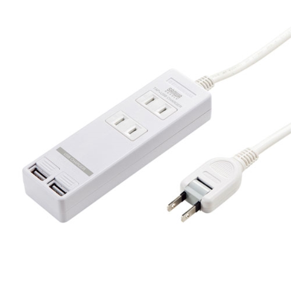 USBシャッター付きタップ(2P・2個口・3m) TAP-B110USH-3W
