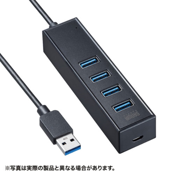 磁石付USB3.2 Gen1 4ポートハブ USB-3H405BKN