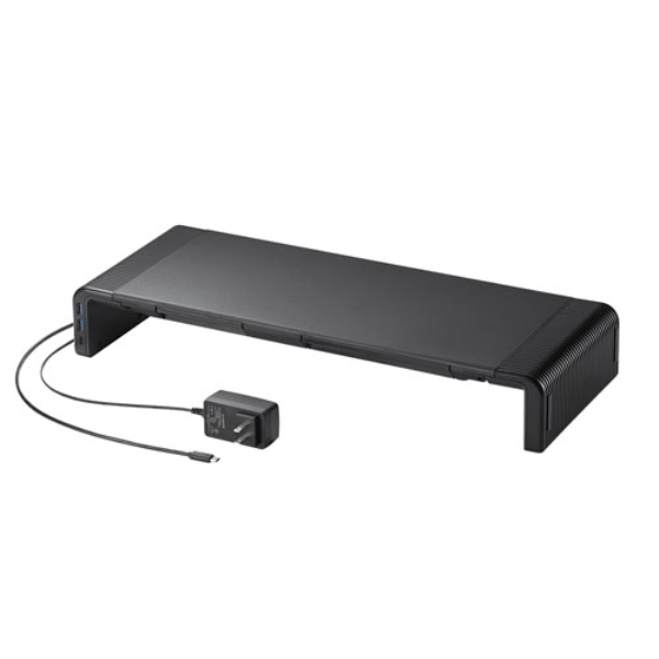 USB Type-C接続ハブ付き机上ラック(ブラック) MR-LC210CHBK