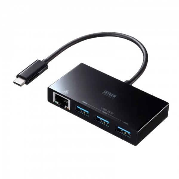 USB Type-Cハブ付き ギガビットLANアダプタ USB-3TCH19RBKN