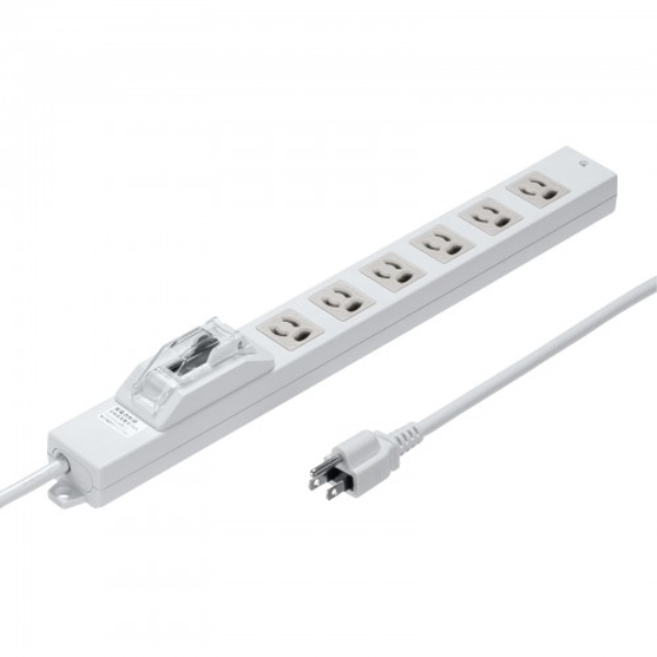 漏電ブレーカータップ(3P・6個口・3m) TAP-BR36LN-3