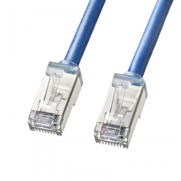 カテゴリ6A STP LANケーブル(超ショートブーツ・ブルー・0.25m) KB-T6ASB-0025BL