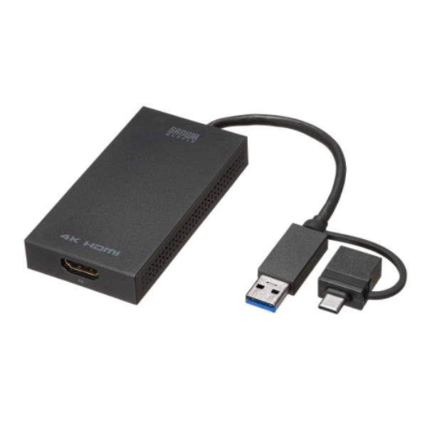 USB A/Type-C両対応HDMIディスプレイアダプタ(4K/30Hz対応) USB-CVU3HD4