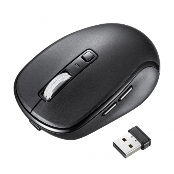 静音Bluetoothワイヤレスマウス(充電式・5ボタン・ブラック) MA-WBBS519BK