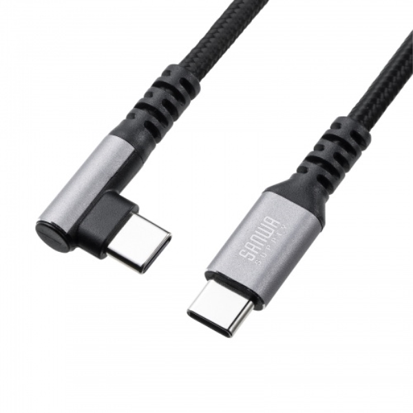 USB 2.0 Type-Cケーブル(C-C・片側L型コネクタ・60W・1m) KU-CCP60L10TK