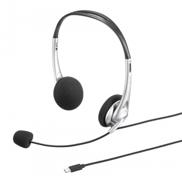 USB Type-Cヘッドセット MM-HSTC03SV