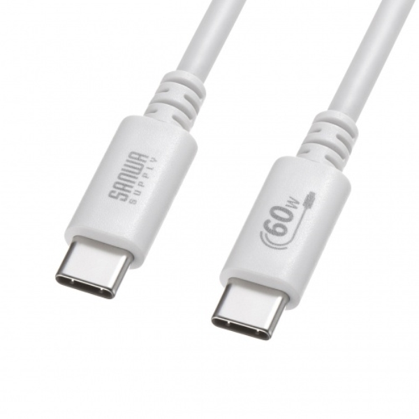 USB 2.0 Type-Cケーブル(PD60W・3m・ホワイト) KU-CCP6030W