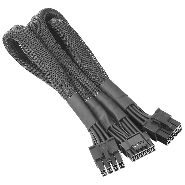 PCIe 5.0 Xvb^[P[u Sleeved PCIe Gen 5 Splitter Cable (Dual 8Pin to 12+4Pin) 60cm AC-063-CN1NAN-A1