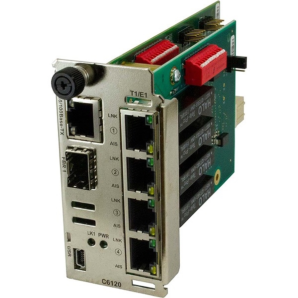 SFP󂫃Xbg (4) RJ48A(1) 10/100BaseTX C6120-1040