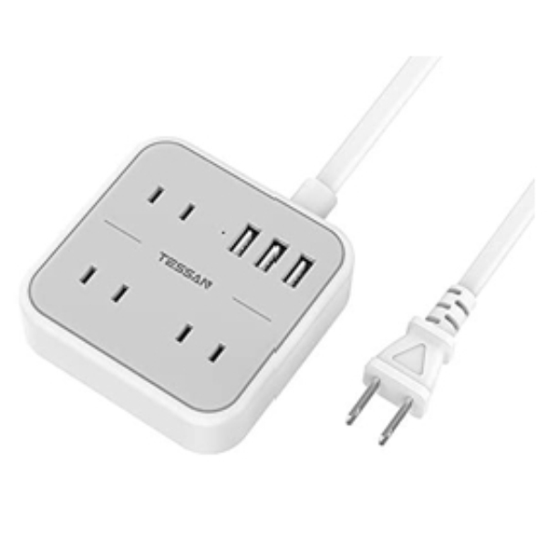 USB付3口ACマルチ電源タップ(2m) TS-103-GR-2