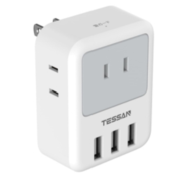 USB付3口ACマルチ電源タップ TS-721-GR