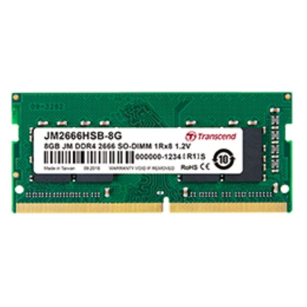 8GB JM DDR4 2666 SO-DIMM 1Rx8 1Gx8 CL19 1.2V JM2666HSB-8G