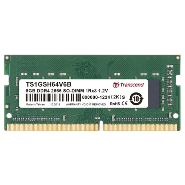 8GB DDR4 2666 SO-DIMM 1Rx8 1Gx8 CL19 1.2V TS1GSH64V6B