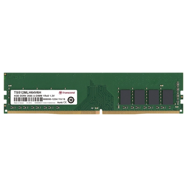 4GB DDR4 2666 U-DIMM 1Rx8 512Mx8 CL19 1.2V TS512MLH64V6H