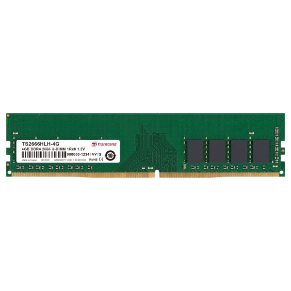 4GB DDR4 2666 U-DIMM 1Rx8 512Mx8 CL19 1.2V TS2666HLH-4G