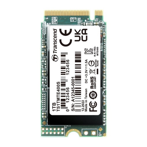 1TB M.2 2242PCIe Gen3x4 NVMe 3D DRAM-less TS1TMTE400S