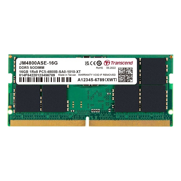 16GB JM DDR5 4800 SO-DIMM 1Rx8 2Gx8 CL40 1.1V JM4800ASE-16G