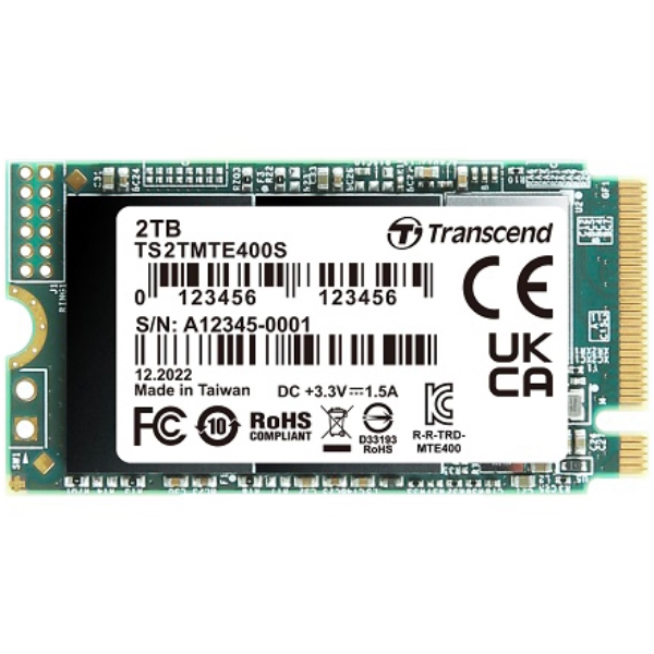 2TB PCIe SSD 400S M.2 2242 PCIe Gen3x4 NVMe 3D TS2TMTE400S