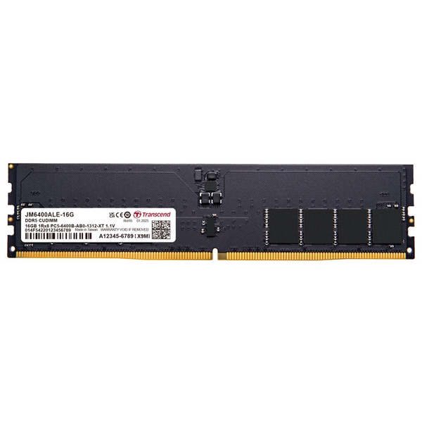 PC5-51200 (DDR5-6400) 対応 288ピン CL52 DDR5 Unbuffered Long-DIMM 16GB JM6400ALE-16G