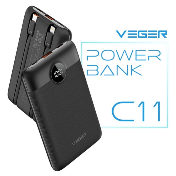 VEGER Power Bank C11 10000mAh 2P[u UQ-C11-DS