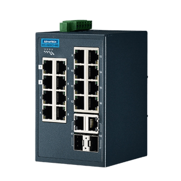 YƗpR~jP[VEKI 16 + 2G Combo Port Entry Level Managed Switch Supporting Modbus/TCP Extreme Temp EKI-5626CI-MB-AE