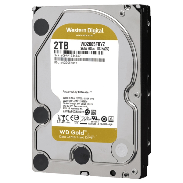 WD GoldV[Y 3.5C`HDD 2TB SATA6.0Gb/s 7200rpm/class 128MB 512n WD2005FBYZ 0718037-847924