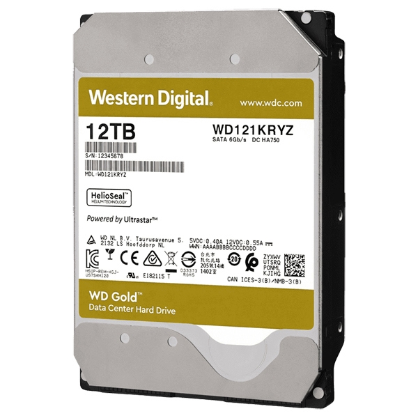 WD GoldV[Y 3.5C`HDD 12TB SATA6.0Gb/s 7200rpm/class 256MBLbV WD121KRYZ 0718037-854519