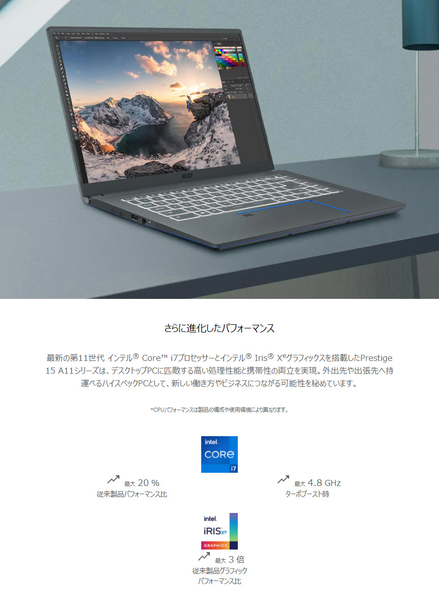 MSI Prestige 15 MS-16S6 i7 GTX 1650 Ti Win11 LCD難あり ジャンク ...