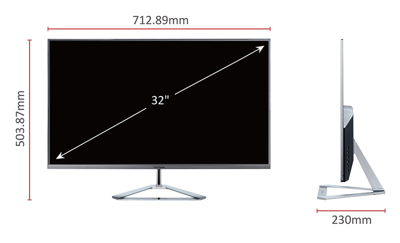 ViewSonic VX3211-2K-MHD-7 31.5インチ ブラック - ディスプレイ