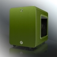 _ RAIJINTEK METIS PLUS アルミ製キューブ型サイドウィンドウ冷却ファン搭載 MINI-ITXケース グリーン 0R200060